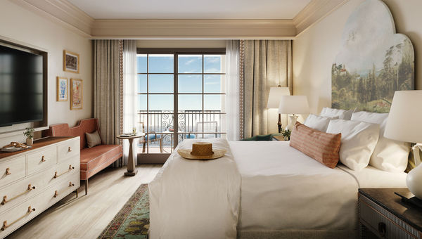A king guestroom at La Bahia Hotel & Spa. A king guestroom at La Bahia Hotel & Spa.