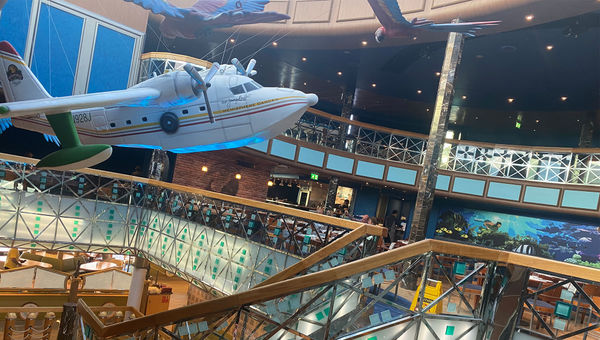 An airplane hangs on the Margaritaville at Sea Islander (Jimmy Buffett was also a pilot). An airplane hangs on the Margaritaville at Sea Islander (Jimmy Buffett was also a pilot).