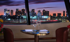 The Delta One Lounge overlooks Boston Harbor and the city skyline.
