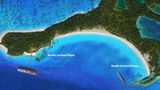 A map showing the north and south plazas at the expanded and renamed Relaxaway, Half Moon Cay.