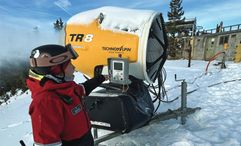 Kolina Coe, director of mountain operations at Keystone Resort, explains the workings of one of the mountain's 672 snowmaking guns.